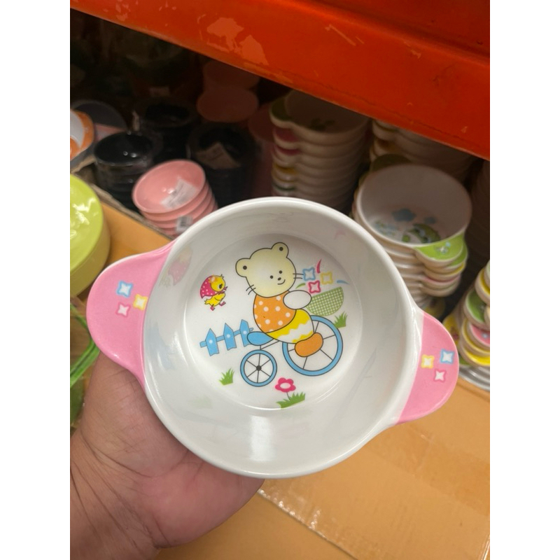 ชามข้าวเด็กเมลามีน มีหูจับ ลายการ์ตูน เส้นผ่าศูนย์กลาง12 cm. สูง 5 cm. ชามเมลามีน ถ้วยข้าวเด็ก ลาย น่ารัก