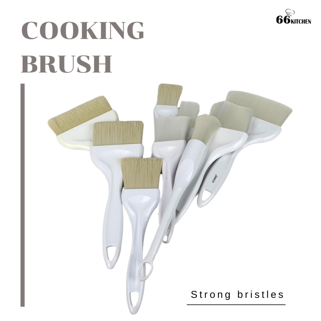 แบรนด์JASCO และแบบธรรมดา แปรงใช้ในการทำขนม/ทำอาหาร ด้ามจับพลาสติกสีขาว จับถนัดมือ ขนแปรงแข็งแรงทนทาน
