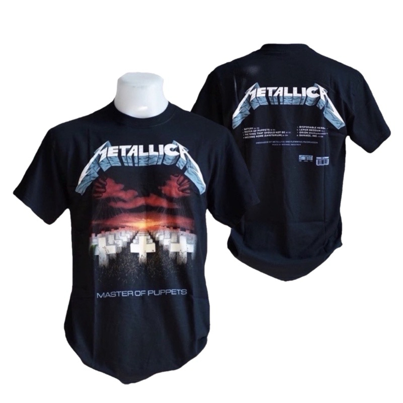 เสื้อยืดวงดนตรี METALLICA T-SHIRT ลาย MASTER OF PUPPETS TRACKS (2017) ลิขสิทธิ์แท้ UK (MET05)