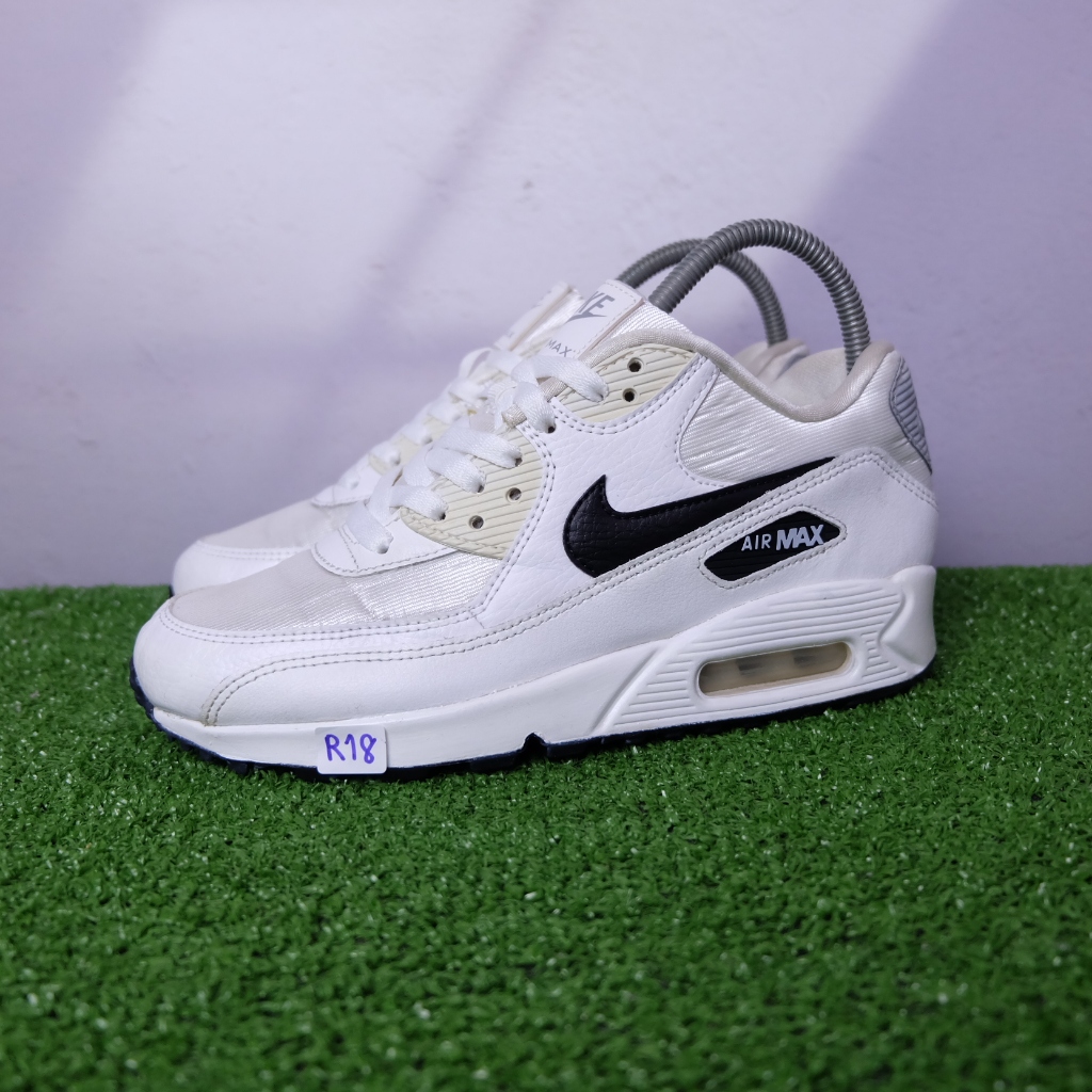 (37.5/23.5 cm) Nike Air Max 90 'White Silver ไนกี้มือ2ของแท้💯 รองเท้าผ้าใบผู้หญิง