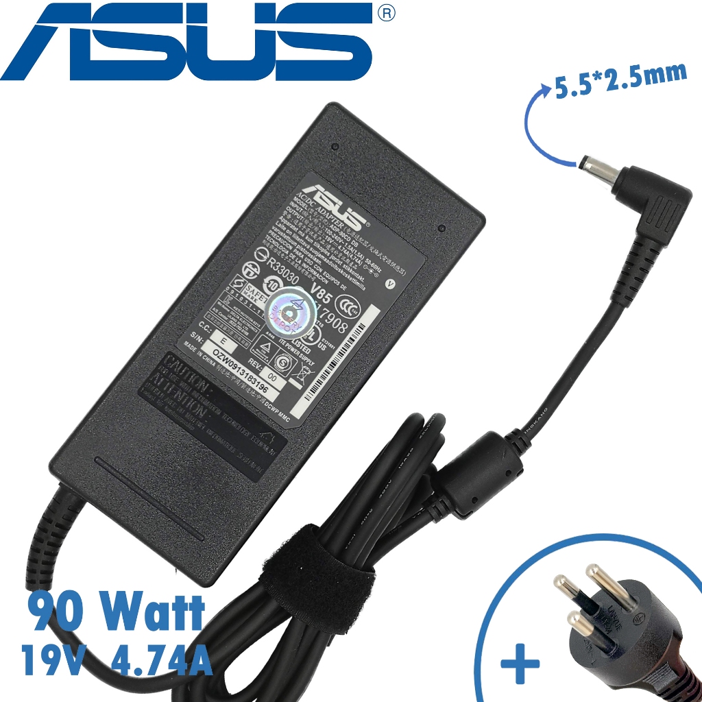 Asus Adapter ของแท้ 19V/4.74A 90W หัวขนาด 5.5*2.5mm สายชาร์จ เอซุส อะแดปเตอร์, สายชาร์จ Asus