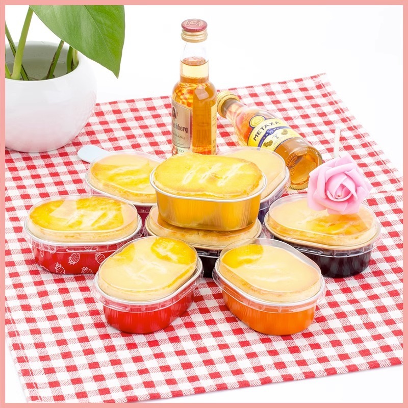 A923 ถ้วยฟอยล์อลูมิเนียม ทนความร้อน พร้อมฝาปิด สําหรับทําคัพเค้ก 68ML. เบเกอรี่ 10 ชิ้น