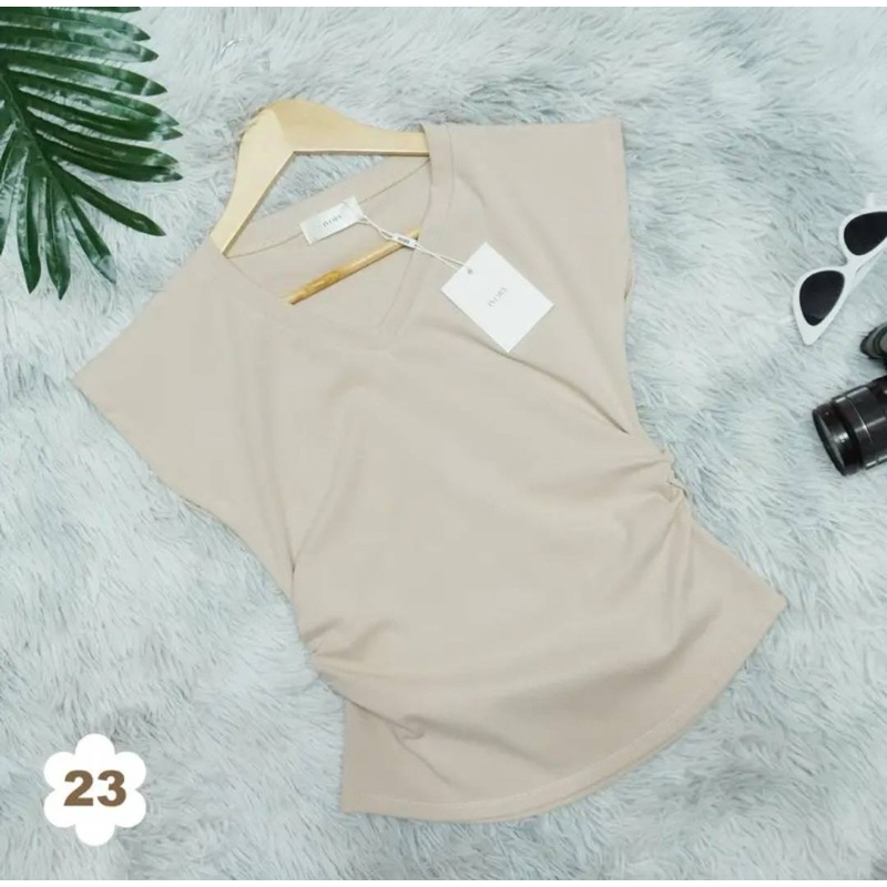 เสื้อคอวี แขนปีกค้างคาว หยุมข้าง