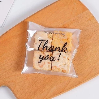 ถุงฝากาวthankyou 10*10+3cm ใส่คุ๊กกี้ บราวนี้