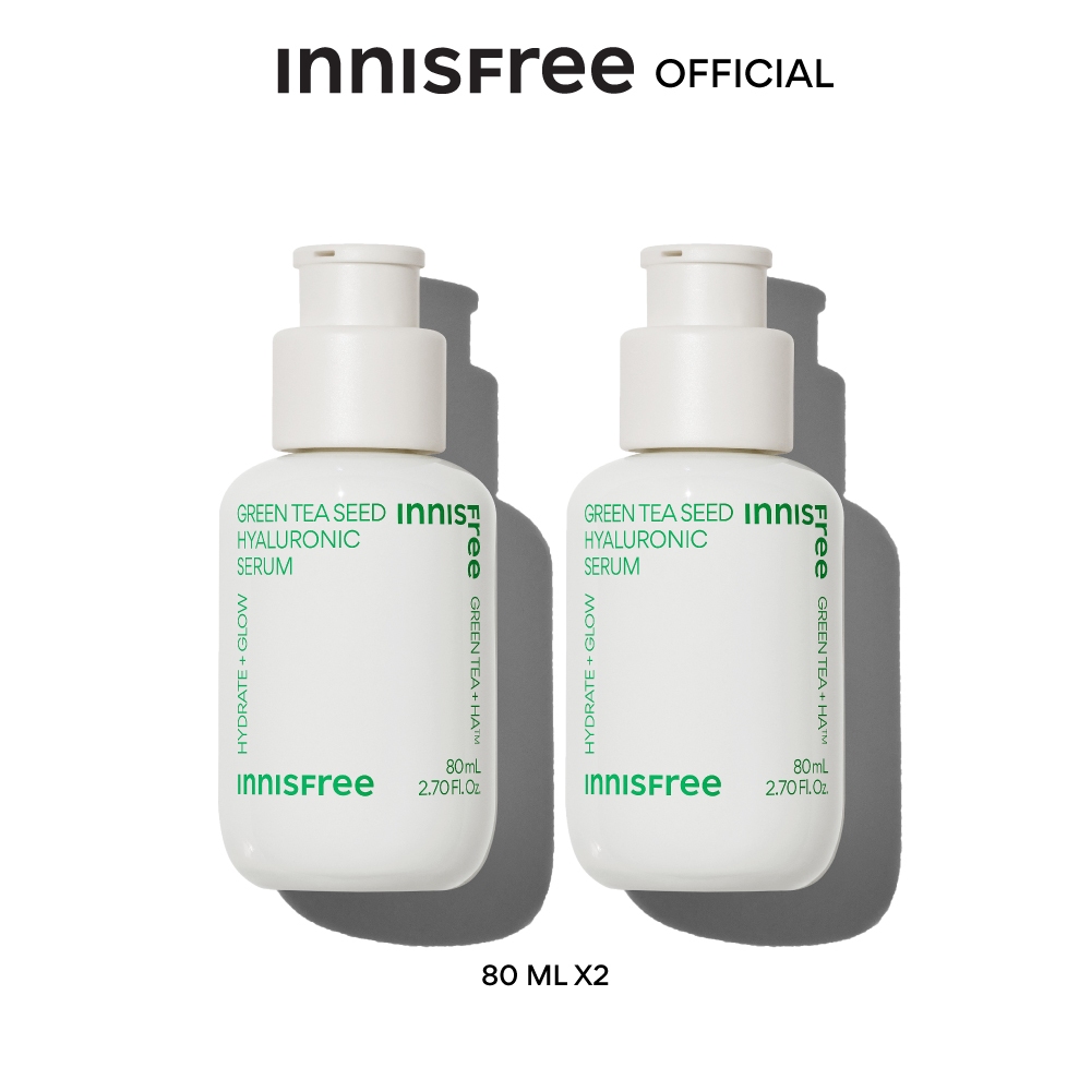 [แพ็คคู่] Innisfree Double Green Tea Seed Serum 80ml อินนิสฟรี เซรั่มชาเขียวเติมความชุ่มชื้น