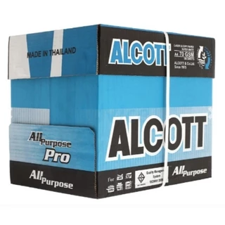 ALCOTT ห่อฟ้า(ยกกล่อง) กระดาษถ่ายเอกสาร 70 แกรม ขนาด A4 บรรจุ 500แผ่น/1รีม บรรจุ 5 รีม/1กล่อง