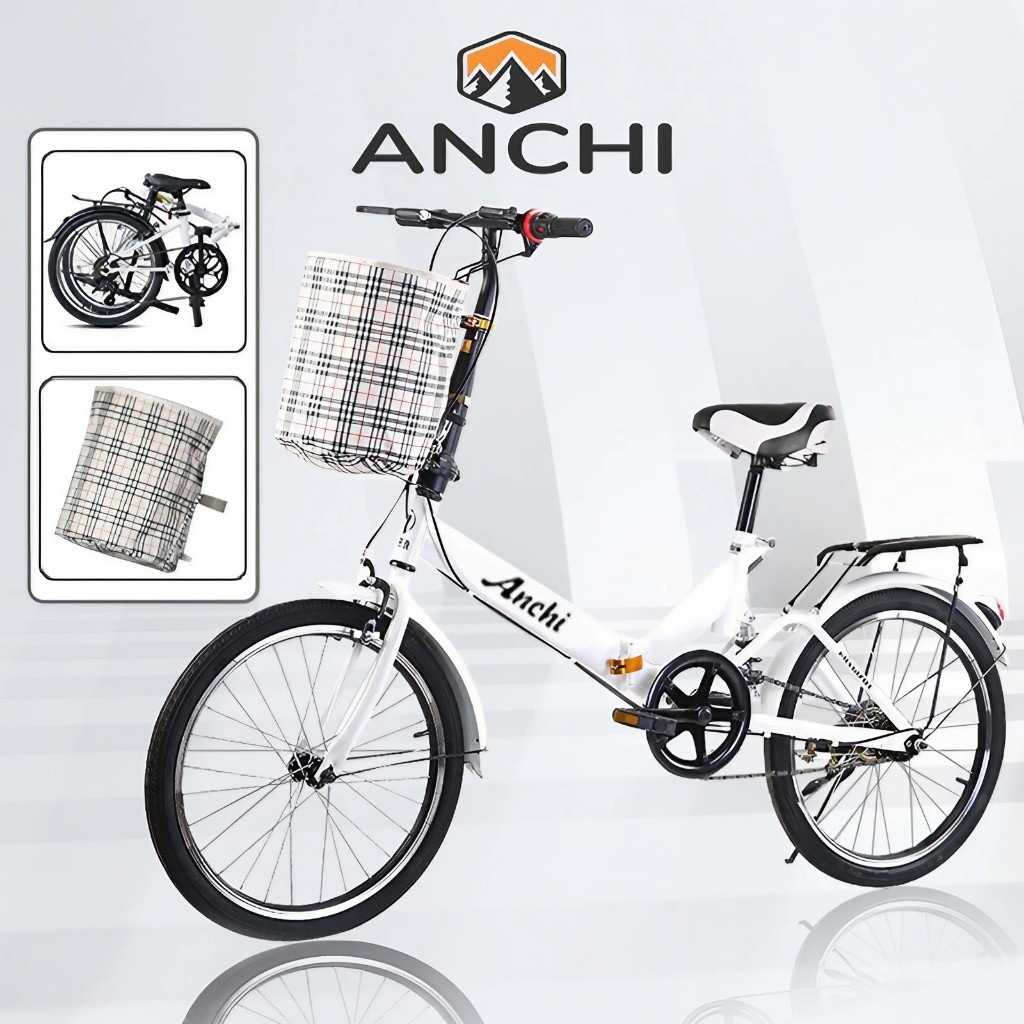 ANCHI จักรยานพับได้ ล้อขนาด20 นิ้ว จักรยาน จักรยานผู้ใหญ่ จักรยานแม่บ้าน ความเร็ว 7 จักรยานเด็ก