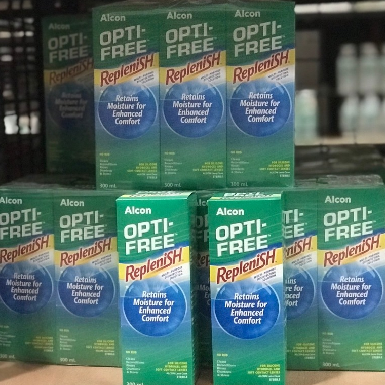 "ALCON OPTI-FREE REPLENISH 300ML. น้ำยาล้างคอนแทคเลนส์  // OPTI-FREE PURE MOIST ล้างคอนแท็คเลนส์ 90m
