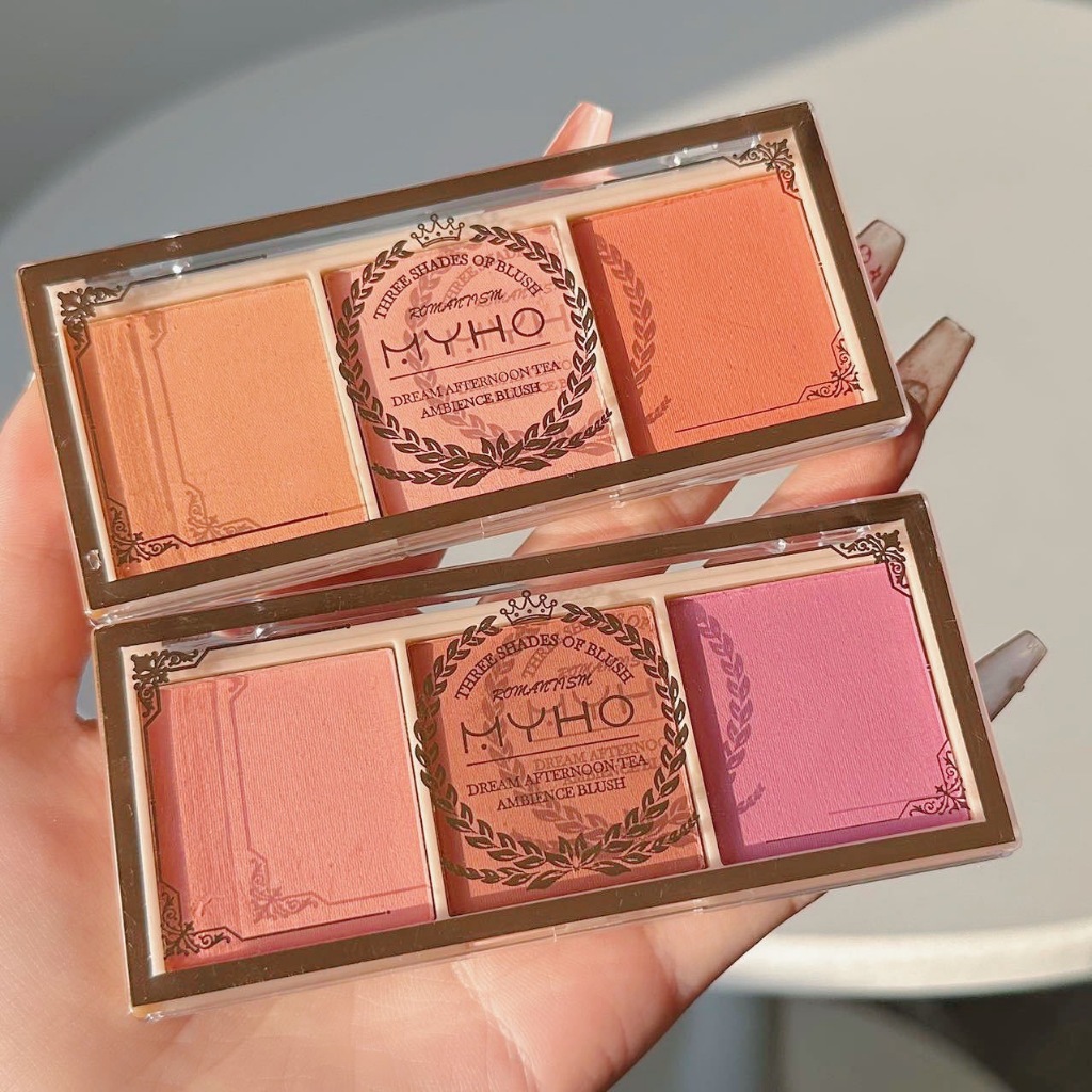 MYHO 2889 บลัชออน บรัชออนทาแก้มทาตา บรัชออนเนื้อแมท เนื้อฝุ่น โทนชมพู ส้ม นู้ด สีสวย ฉ่ำวาว กันน้ำ ำกันเหงื่อ ติดทนนาน