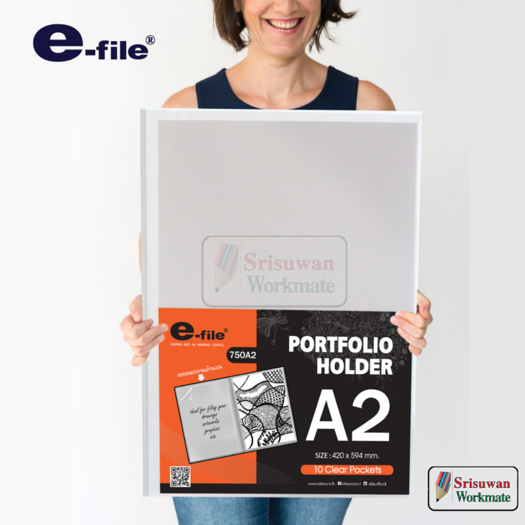 e-file PORTFOLIO HOLDER แฟ้มเก็บเอกสาร A3 / A2 แฟ้มสะสมผลงาน 750A