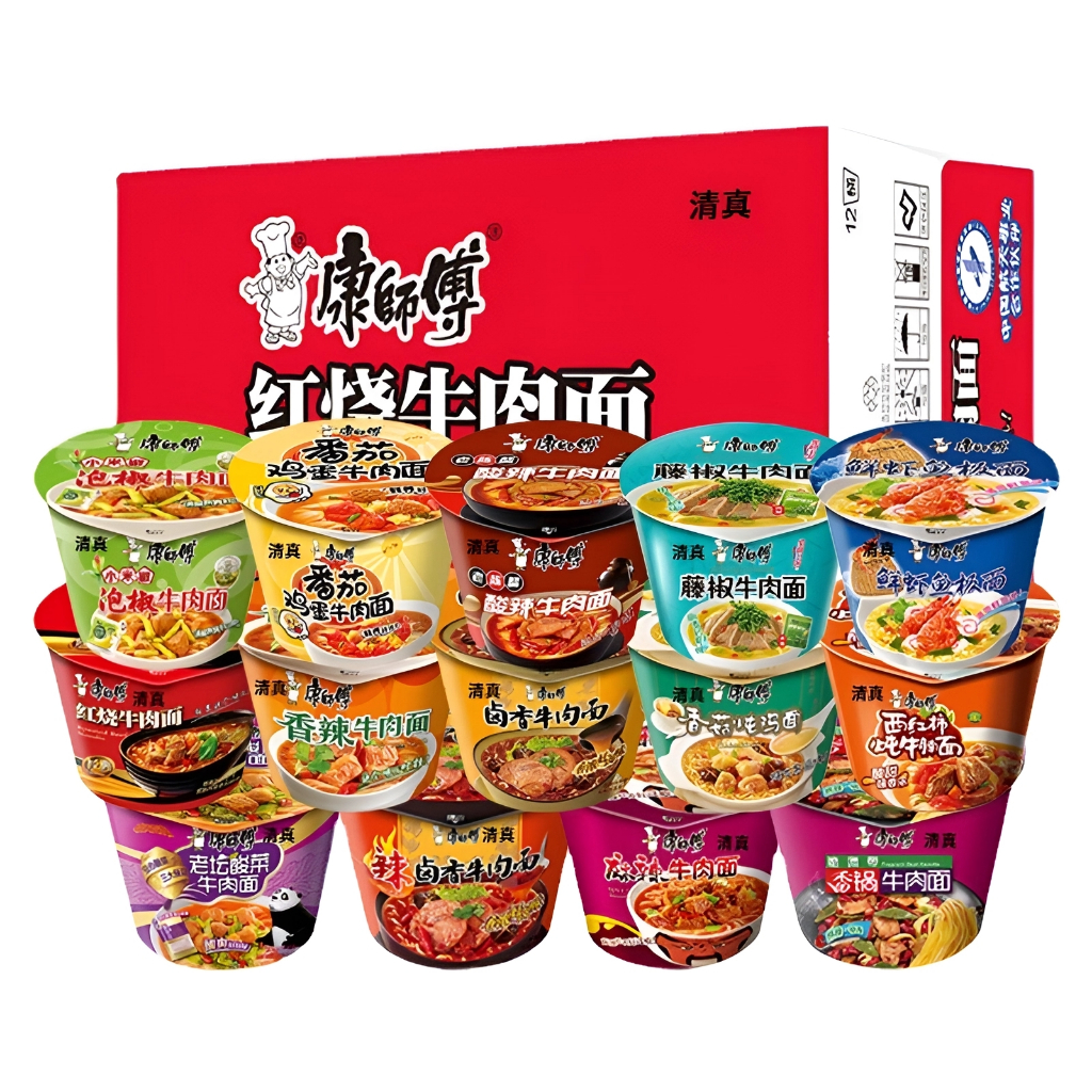 มาม่าจีนคังซือฝุ 12ถ้วย ยกลัง มาม่าคัพใหญ่ Kangshifu