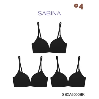 [Online Exclusive] (Set 3 ชิ้น) Sabina Doomm Doomm Level 4 เสื้อชั้นใน ไร้โครง รหัส SBXA6000BK - สีดำ