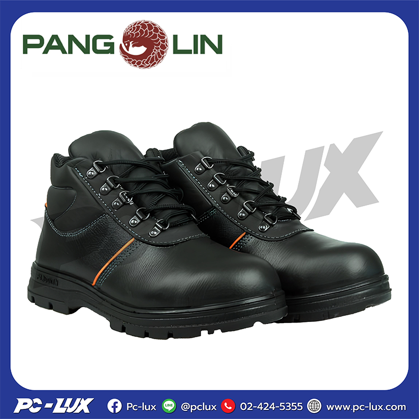 รองเท้าเซฟตี้ PANGOLIN รุ่น 0203 พื้น PU ไม่เสริมแผ่นโลหะ สีดำ