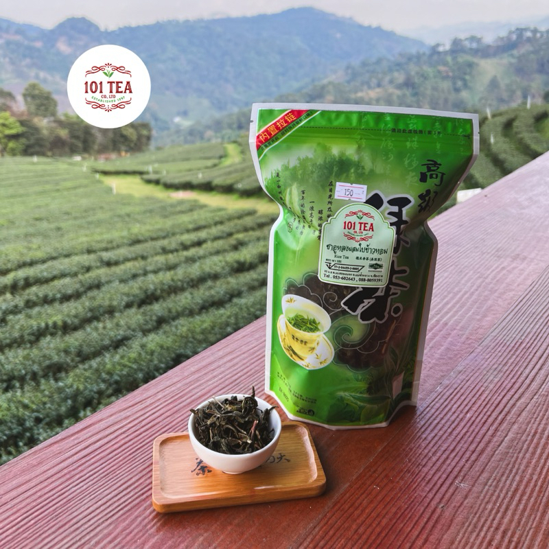 ไร่ชา 101 ชาอูหลงผสมใบข้าวหอม ขนาด 100g. ไร่ชา 101loose leaf Oolong Rice Tea 糯米香茶 泰国茶