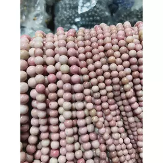 หินกุหลาบธรรมชาติ โซ่ยาวโรโดไลท์6mm8mm10mm12mm