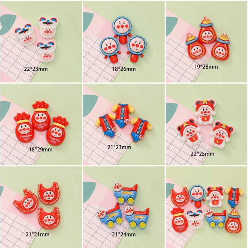 8 ชิ้น/เซ็ท เรซิ่น อันปังแมน สำหรับตกแต่ง diy กิ๊ฟ ขวดน้ำ (เรซิ่นเปล่า)