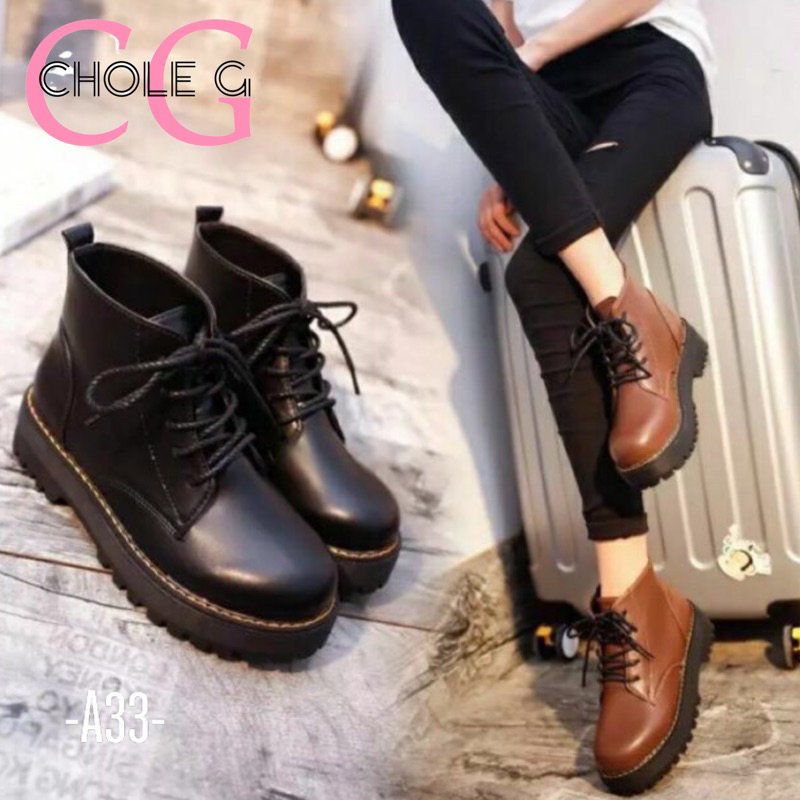 Chole G:A33 Ankle Martin Short Boots รองเท้าบูทมาร์ตินสไตล์อังกฤษ รองเท้าบูทมาติน(SH0069)