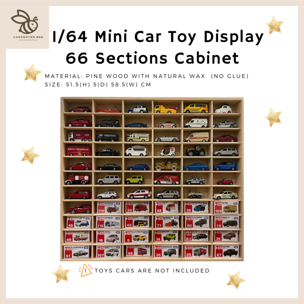 ชั้นวางรถของเล่นไม้ ชั้นโชว์โมเดลรถ รถของเล่นเด็ก Montessori wooden Shelf Show Case for 1/64 Car Toys Tomica/ Hot Wheels