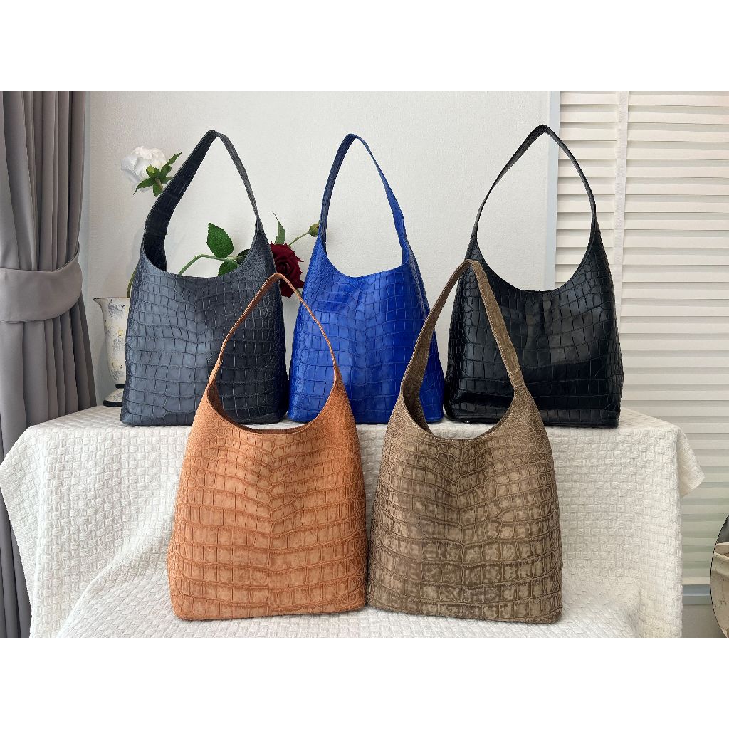 ⚡️พร้อมส่ง⚡️ RATCHA_กระเป๋าหนังจระเข้แท้ กระเป๋าสะพายไหล่ผู้หญิง Sholder bag รุ่น HOBO30