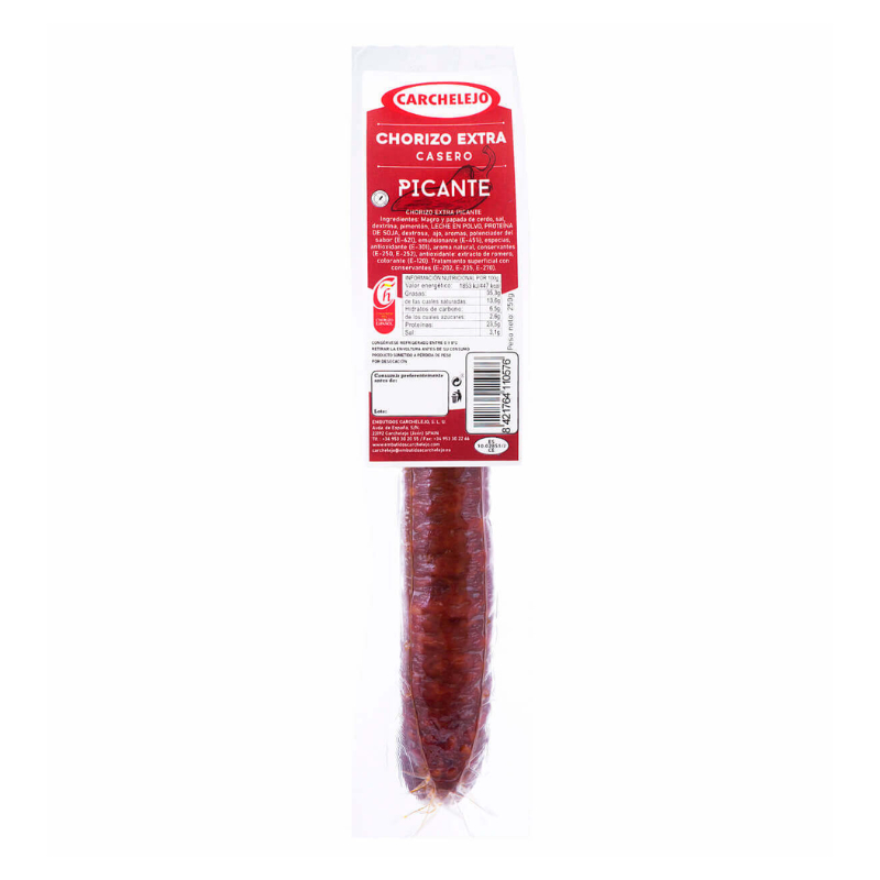 คาร์เชเลโย ไส้กรอก โคริโซ โฮมเมด สูตรเผ็ด 250 กรัม - Chorizo Casero Picante Spicy 250g Carchelejo brand