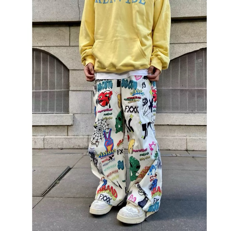 กางเกงขายาวแฟชั่น fuxx dirty pants