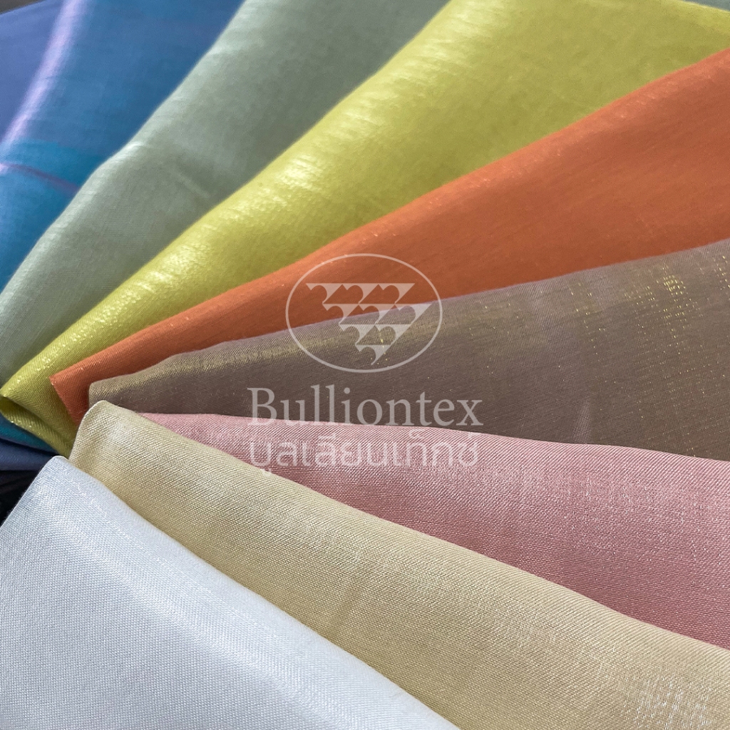 ผ้าชีฟอง เมทัลลิค Metallic Chiffon เนื้อผ้าเหลือบเงาเมทัลลิค ผ้านิ่ม ลื่น พลิ้ว ใส่สบาย ขนาด 1 หลา