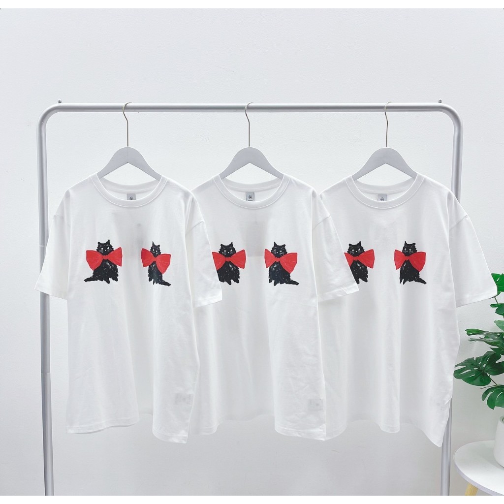 RONRON Ribbon CatT-Shirt (White)