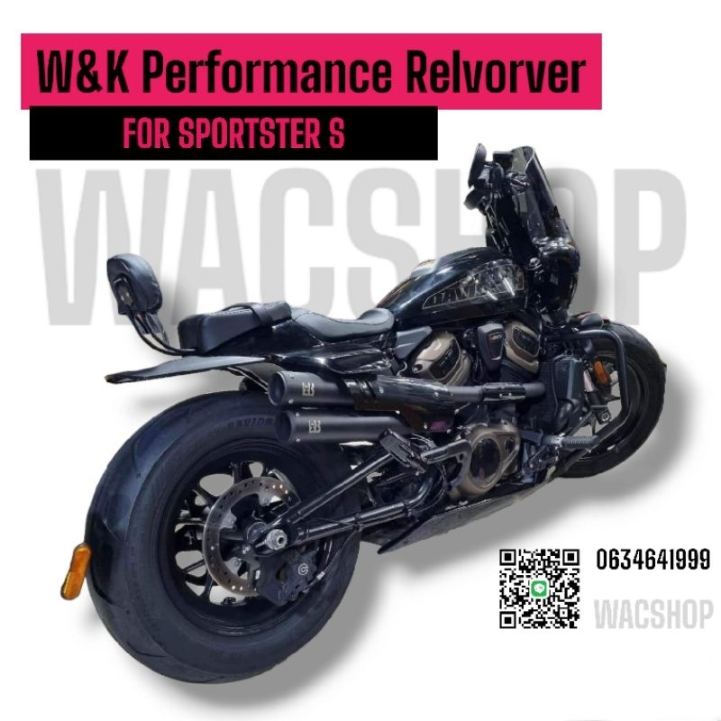 ท่อไอเสีย W&amp;K Performance revolver ท่อ 2-2 สำหรับ Harley Davidson SportsterS Revolutionmax