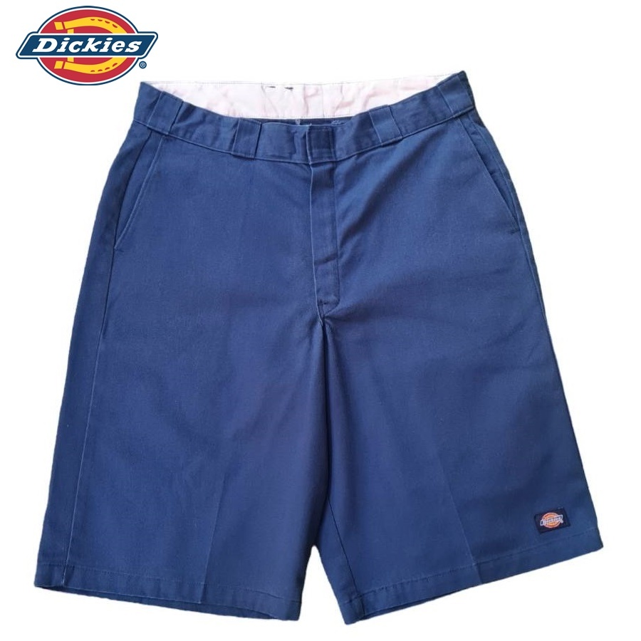 Dickies กางเกงขาสามส่วน มือสองแบรนด์แท้ สีน้ำเงิน เอว 34