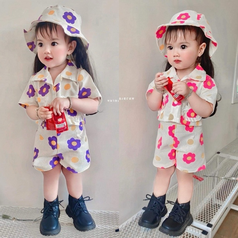 ชุดสงกรานต์เด็ก ชุดเด็กผู้หญิง ชุดลายดอกเด็ก