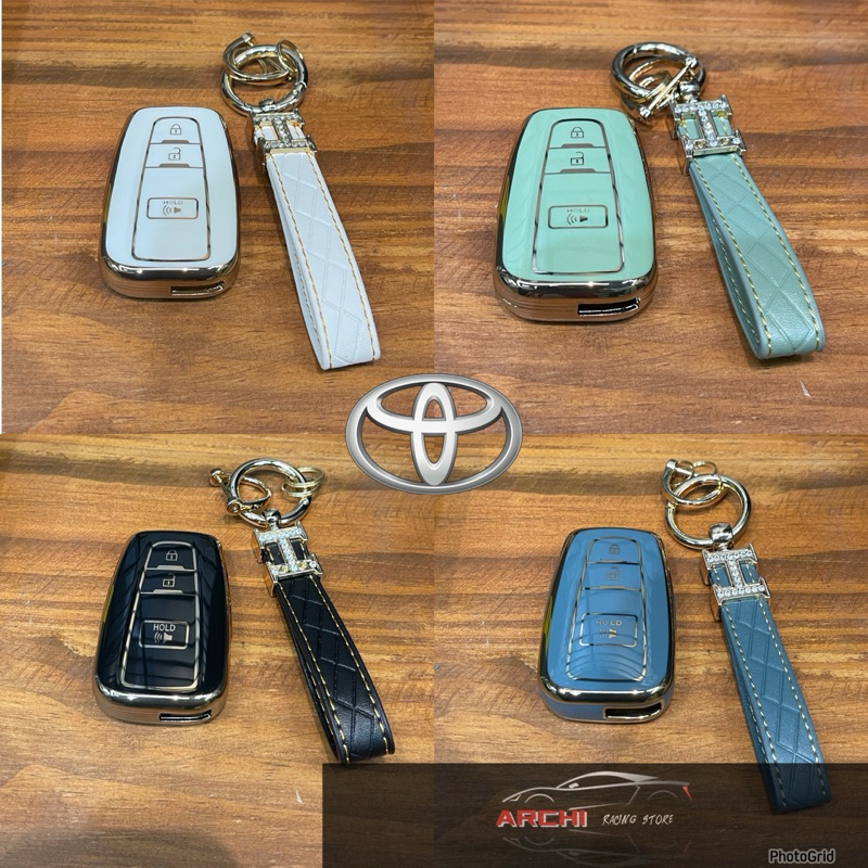 Key Case TPU For TOYOTA เคสTPU (พร้อมพวงกุญแจ) ตรงรุ่น CHR 3ปุ่ม Smart key
