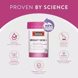 Swisse Beauty Bright Skin + 60 Capsules with Nicotinamide วิตามินเพื่อผิวขาวสว่างใส จากออสเตรเลีย