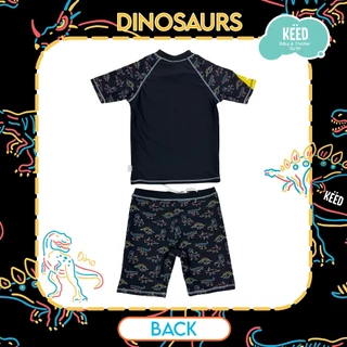 KEED : ชุดว่ายน้ำเด็กโต เสื้อแขนสั้น-กางเกงขาสั้น ตกแต่งกสรีน >> Dinosaurs << *205DN*