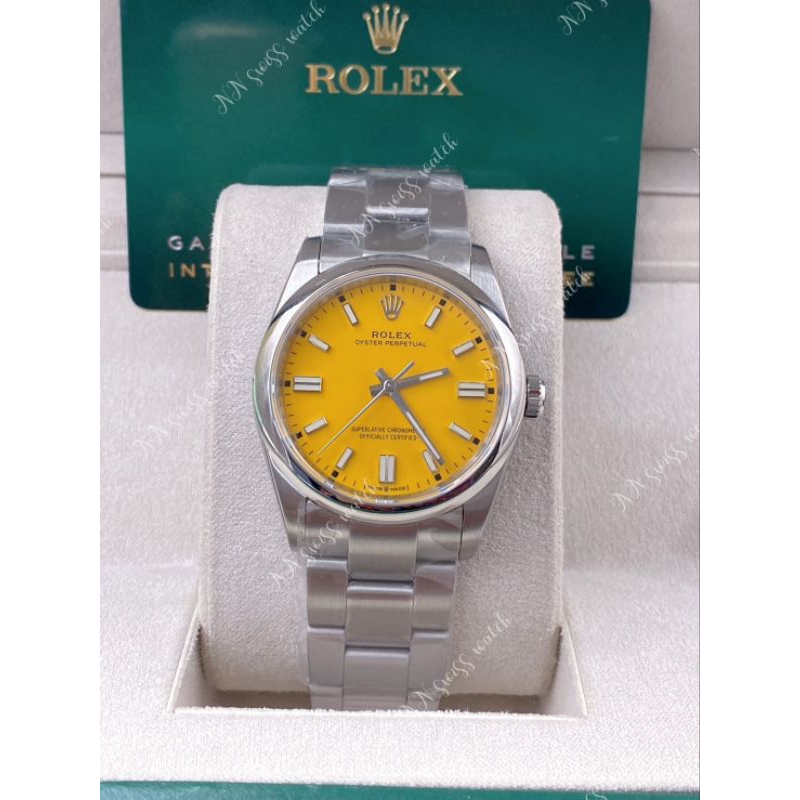นาฬิกาข้อมือ op clean yellow dial top swiss body 36mm