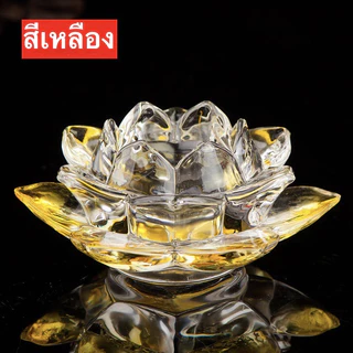 เชิงเทียน​ดอกบัว คริสตัลเทียม เชิงเทียน ตะเกียงพระ มีลายขนาด ตกแต่งห้องพระ สร้างบรรยากาศ