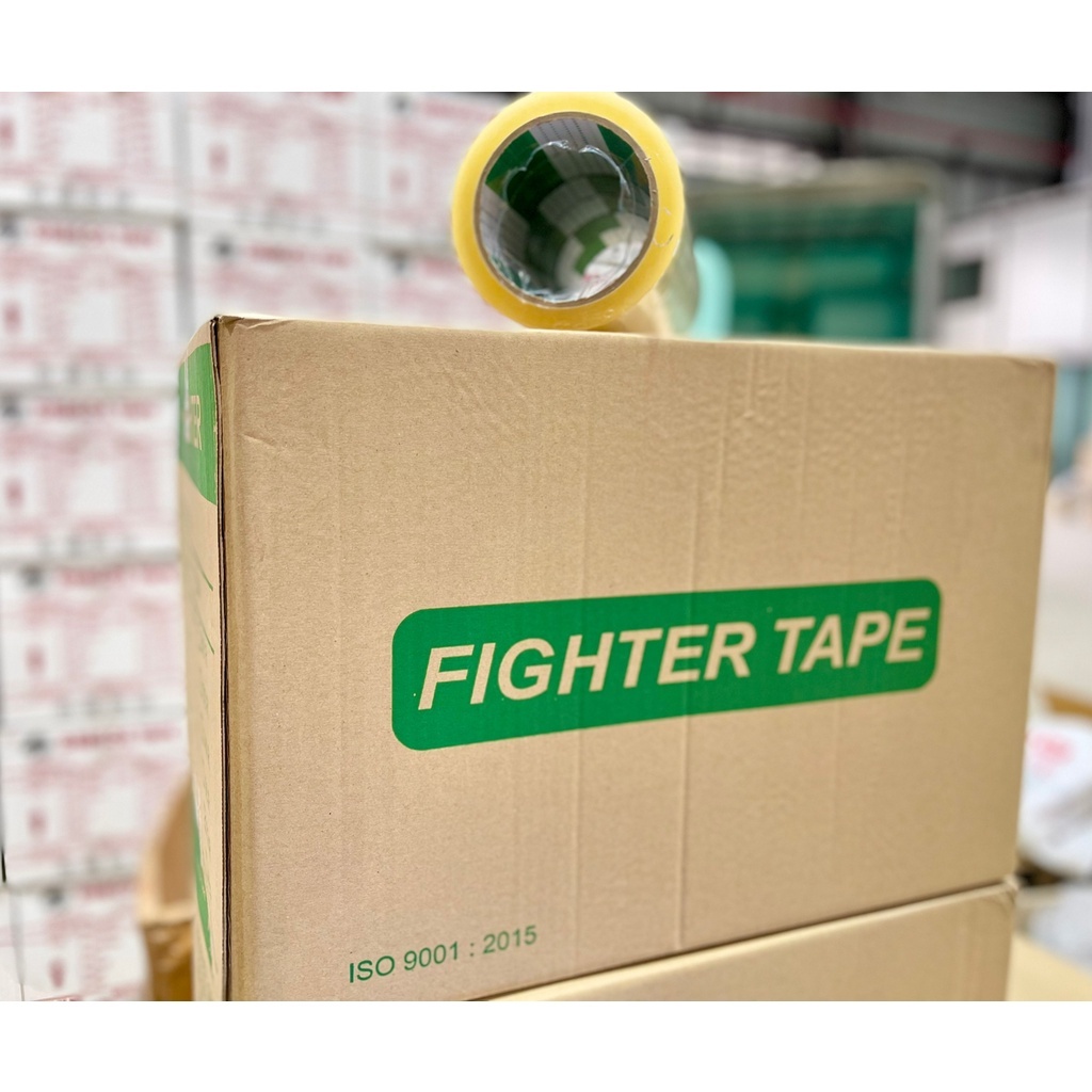Fighter tape เทปกาว 45 หลา เทปปะพัสดุ OPP TAPE ยี่ห้อ Fighter (ยกลัง 72 ม้วน) ส่งฟรี
