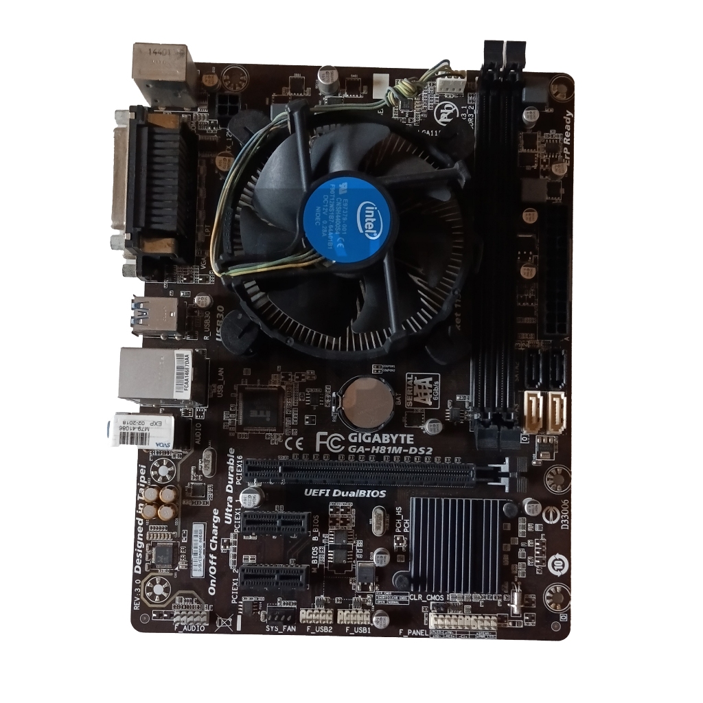 MAINBOARD (เมนบอร์ด) 1150 GIGABYTE GA-H81M-DS2 (REV. 3.0) (DDR3) (SOCKET LGA 1150) (MICRO-ATX) พร้อม