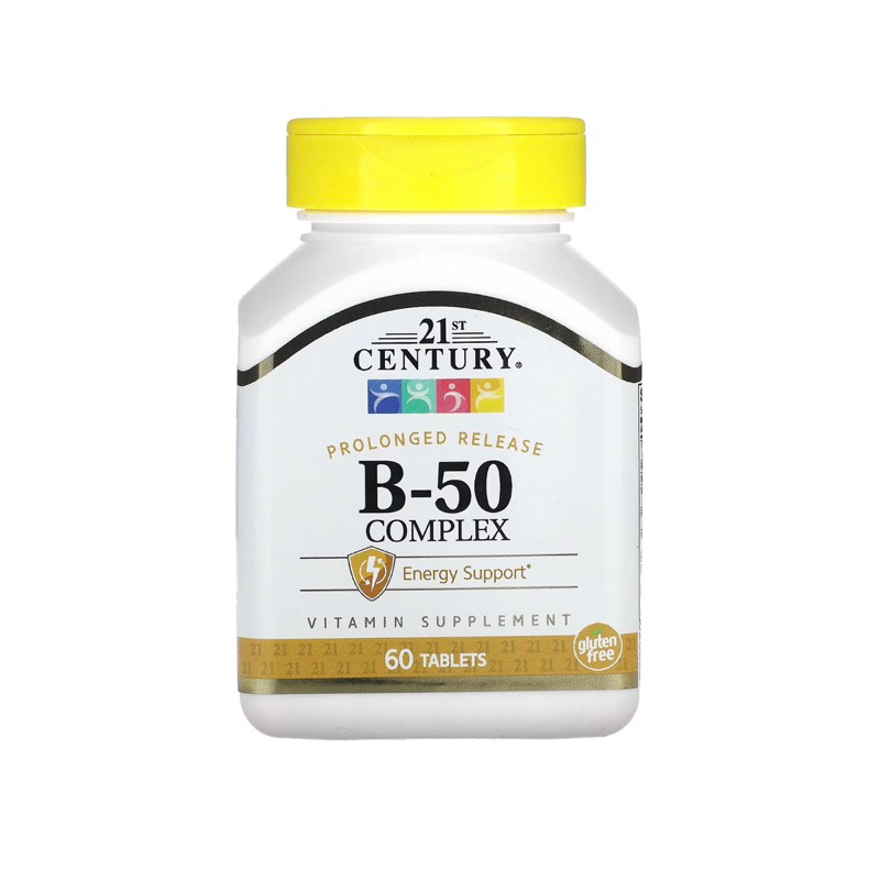 B-50 วิตามินบีรวม,มือ เท้า ชา อ่อนเพลีย Vitamin B-50 Complex จำนวน 60 เม็ด ของแท้จากอเมริกา