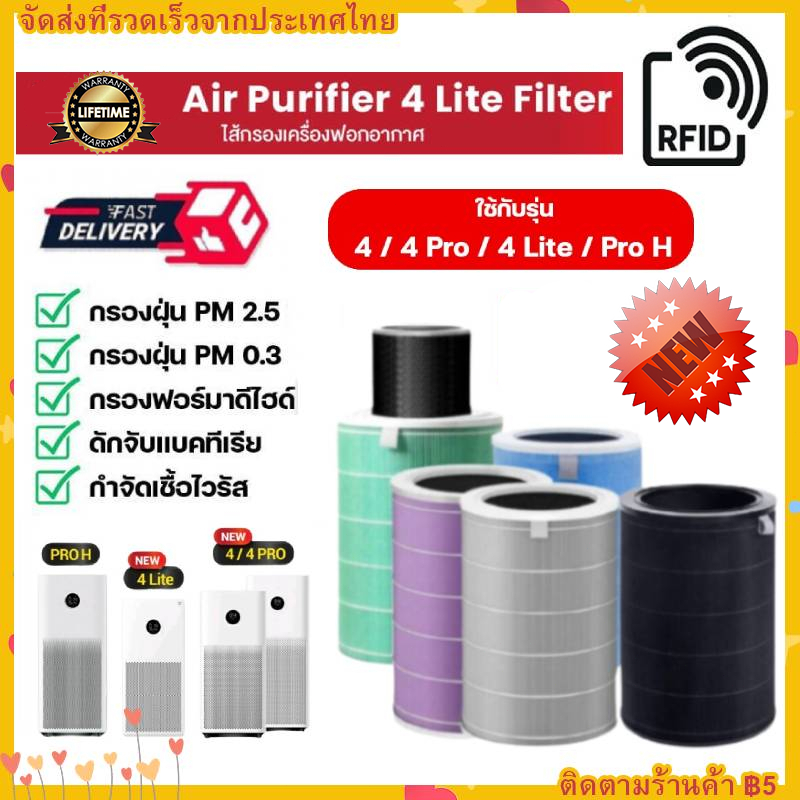 RFID ไส้กรองเครื่องฟอกอากาศรุ่น 4 / 4 Lite / 4 Pro / Pro H และ 2S/2H/Pro/3H Filter ไส้กรอง เสี่ยวหมี