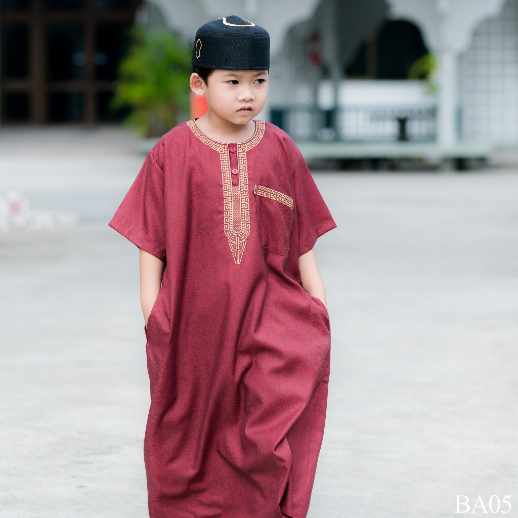 ชุดโต๊ปเด็กผู้ชายแขนสั้น แบรนด์(อิก๊าฟ) ชุดอิสลามเด็ก ชุดแขกเด็กคอกลมปักลาย(คละลาย)เกรดคุณภาพ ราคาถูก Ba05 ep2.