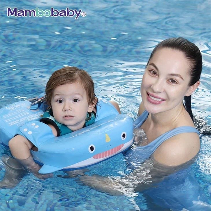 MAMBOBABY ห่วงยางไหล่ ไม่ต้องเป่าลม ม่านบังแดด UV ทุ่นลอยน้ำ 8-36 เดือน ของแท้ประกันศูนย์ไทย 1 ปี