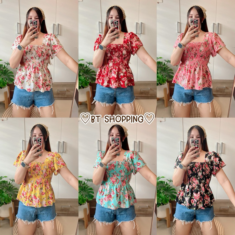 ♥️เตรียมจัดส่ง1-2วัน♥️ 🌸💜 เสื้อสม็อคอก งานใส่สบาย สีสวยมากๆๆ อกได้ถึง 42 นิ้วค่า