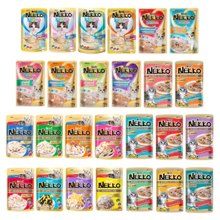 🔥 ยกลัง 48 ซอง 🔥 Nekko Cat Food อาหารเปียกแมว เน็กโกะ 70 g. x 48 สูตรลูกแมว แมวโต รสทูน่า ไก่ แซลมอน