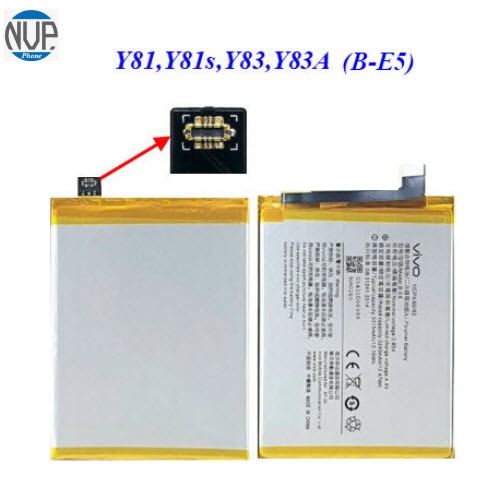 แบตเตอรี่ Vivo Y81,Y81s,Y83,Y83A,1801,1803,1808 (B-E5) Or. 6.0x8.2 cm. 3260 mAh.
