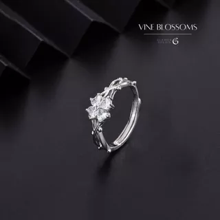 GLAMOR✨แหวนเงินแท้ Vine Blossoms แหวนเงิน แหวนฟรีไซส์ แหวนเพชร สไตล์เกาหลี แหวนแฟชั่น แหวนผู้หญิง