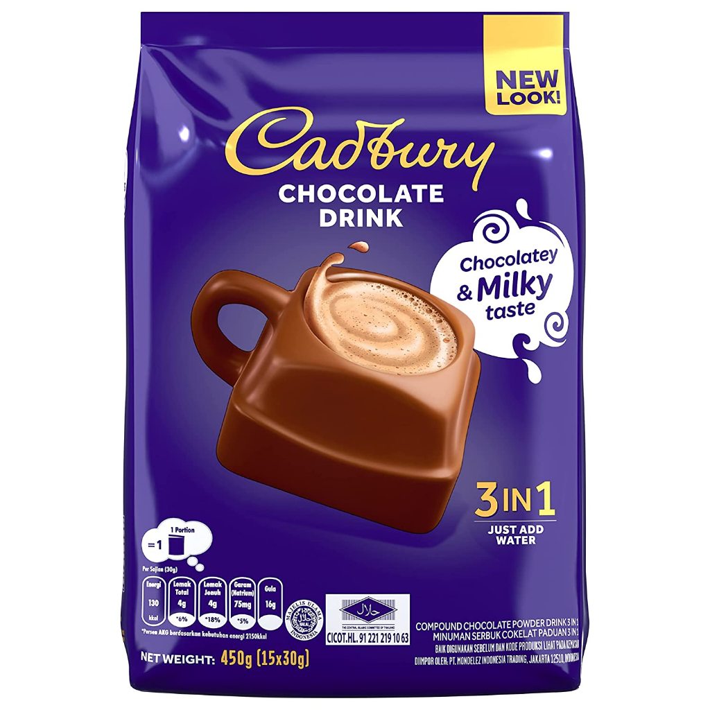 Cadbury Chocolate Drink เครื่องดื่มช๊อคโกแลตชง 3 in 1 BBF.09/04/25