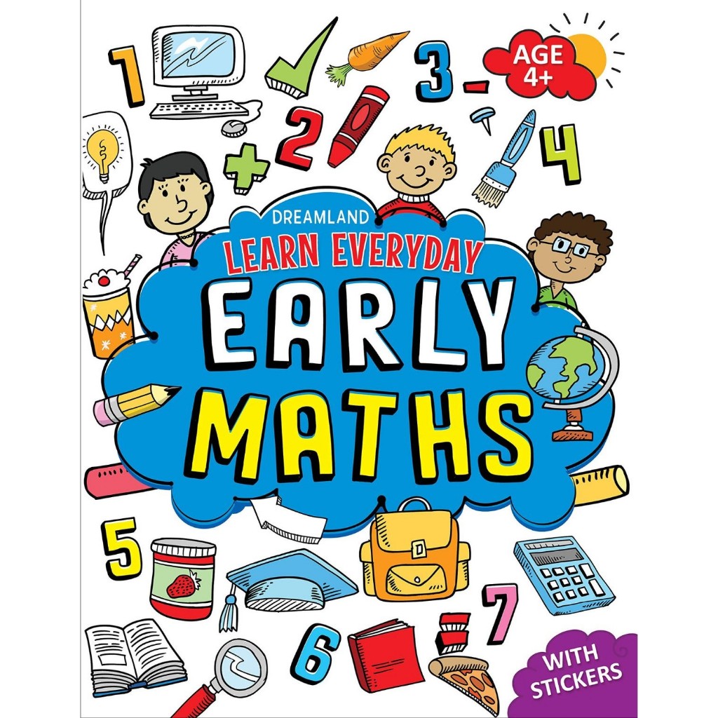 (Age4+) Early Math Activity Book for kids สมุดกิจกรรมเสริมทักษะคณิตศาสตสำหรับเด็ก(พร้อมสติ๊กเกอร์ท้ายเล่ม) แบบฝึกหัดเลข