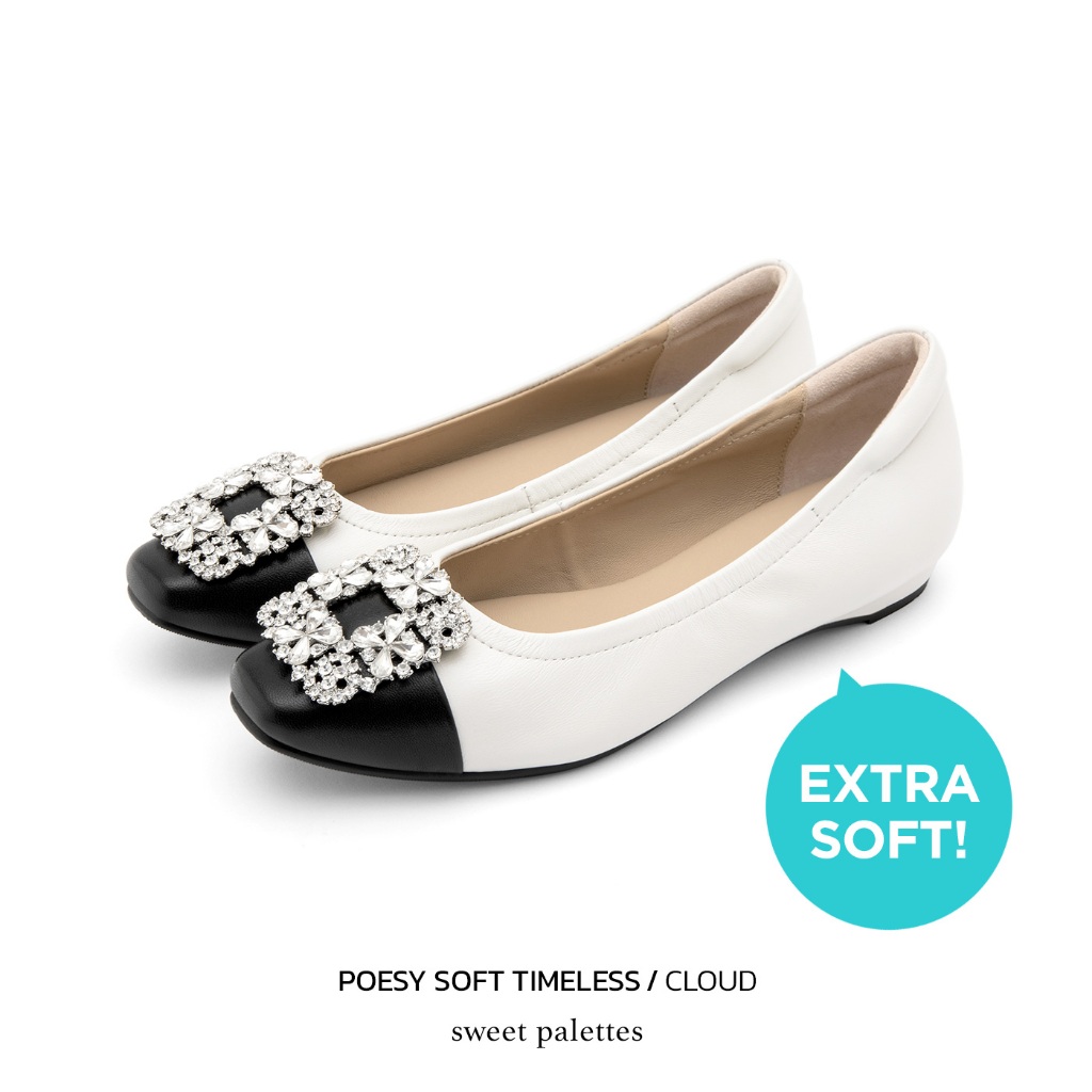 Sweet Palettes รองเท้าหนังแกะ Poesy Soft Timeless Cloud
