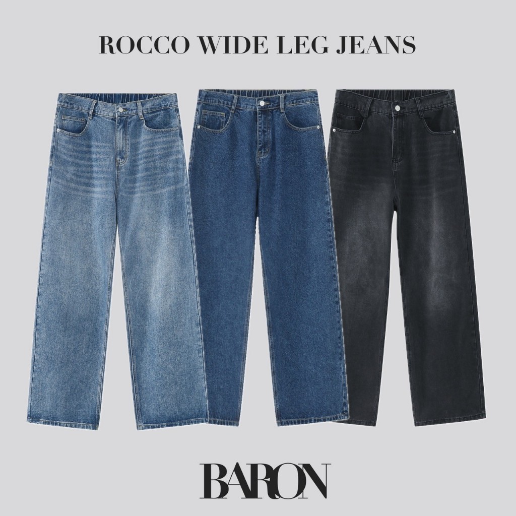 BARON ROCCO Wide Leg Jeans กางเกงยีนส์ขากระบอกใหญ่สไตล์สตรีท (ผู้ชาย/ผู้หญิง) ทรงฮิปฮอป