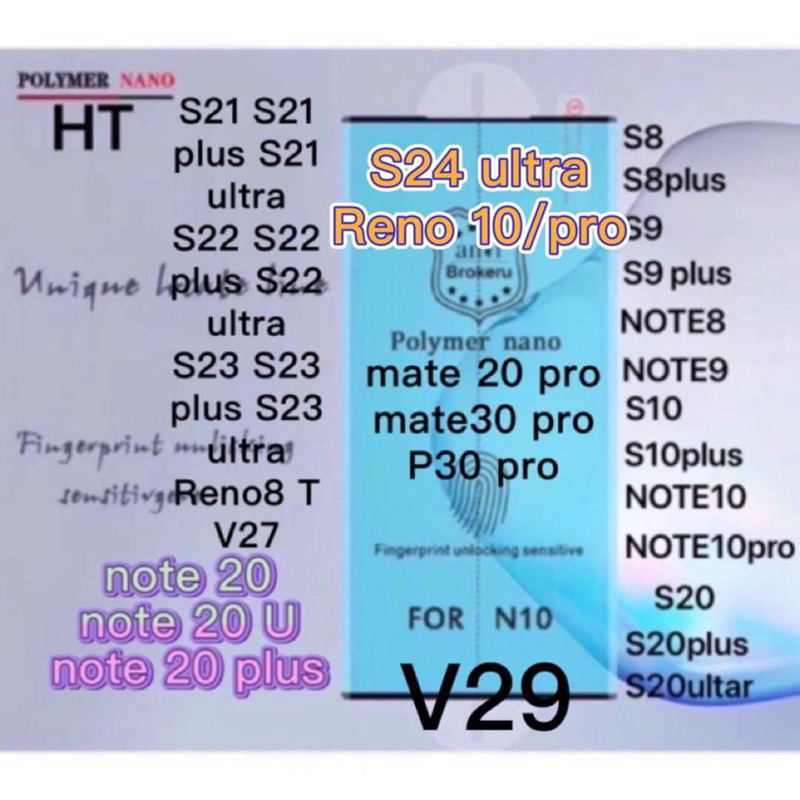 htส่งจากไทย] ฟิล์ม Nano Glass เต็มจอ Reno8T 5G Reno10 Reno 10 pro Reno 11 Reno 11 pro V27 V29 redmi note 30 pro plus